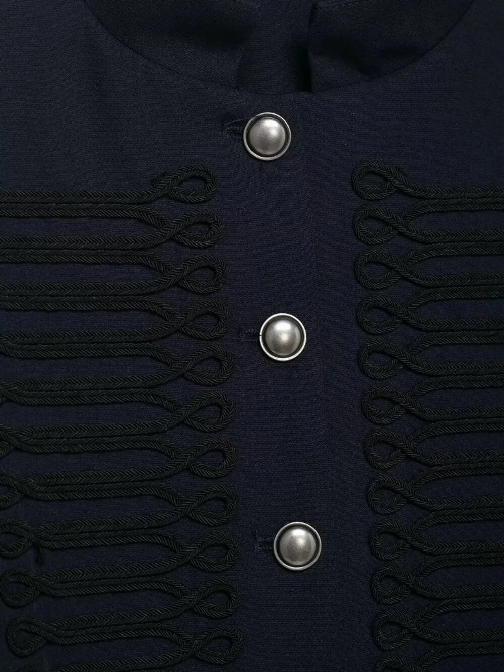 Navy Blue Casual Women's Versatile Button-Decor Single-Breasted Short Jacket